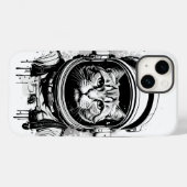 Zwart-wit Astronaut Kat Case-Mate iPhone Case (Achterkant (horizontaal))