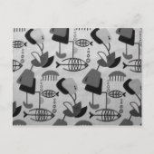 Zwart-wit atoompatroon Briefkaart (Voorkant)