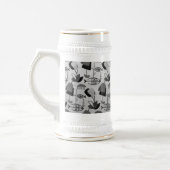 Zwart-wit atoompatroonstaal bierpul (Links)