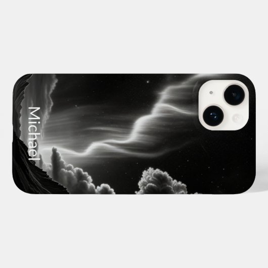 Zwart & Wit Aurora Personaliseer Naam Case-Mate iPhone Case (Achterkant (horizontaal))
