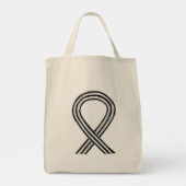 Zwart-wit Awareness Ribbon Custom Canvas tas (Achterkant)