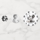 Zwart-wit Axolotl & Balloons Verjaardag Confetti (Voorkanten)