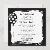 Zwart-wit Axolotl verjaardagsfeest Kaart (Achterkant)