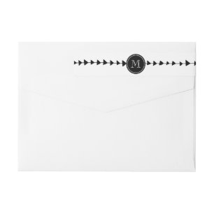 Zwart wit Aztec Arrows Monogram