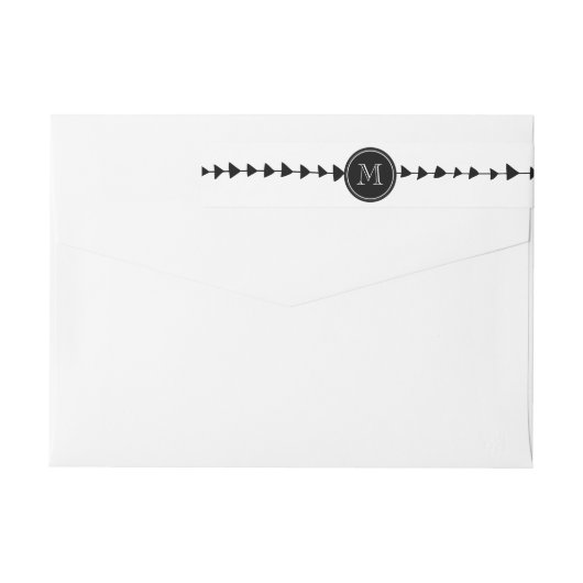 Zwart wit Aztec Arrows Monogram (Achterkant)