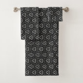 Zwart-wit Aztec-ontwerp Bad Handdoek (Insitu)