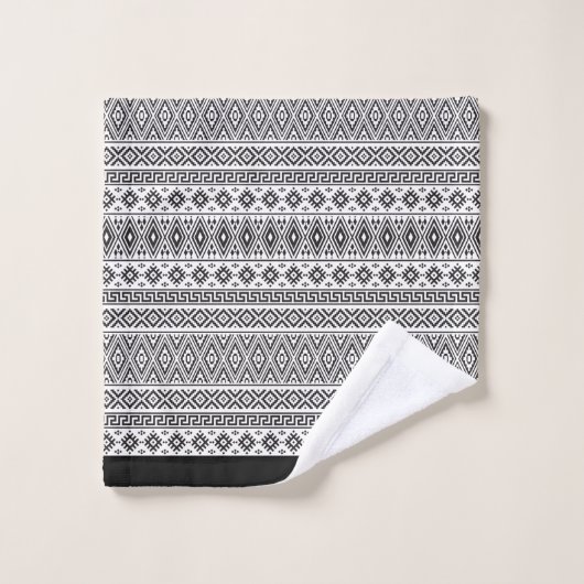 Zwart-wit Aztec-patroon Bad Handdoek (Wasdoekje)