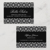 Zwart-wit Aztec Tribal Print Visitekaartje (Voorkant / Achterkant)