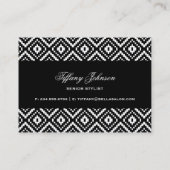 Zwart-wit Aztec Tribal Print Visitekaartje (Achterkant)
