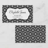 Zwart-wit Aztec Tribal Print Visitekaartje (Voorkant / Achterkant)