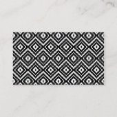 Zwart-wit Aztec Tribal Print Visitekaartje (Achterkant)