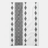 Zwart-wit Aztec Tribal Striped Patroon Theedoek (Verticaal)