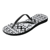 Zwart-wit Azteeks geometrisch vectorpatroon Teenslippers (Schuin)