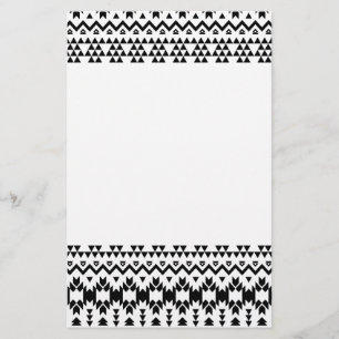 Zwart-wit Azteekse geometrische vectorpatroon Briefpapier