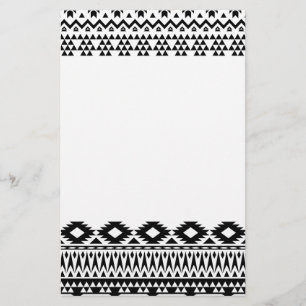 Zwart-wit Azteekse geometrische vectorpatroon Briefpapier