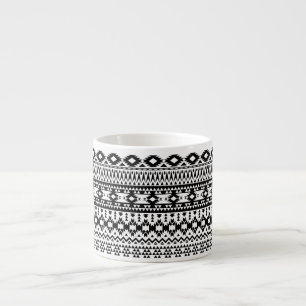 Zwart-wit Azteekse geometrische vectorpatroon Espresso Kop