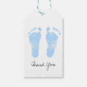 Zwart-wit Baby Footprints Cadeaulabel (Voorkant)