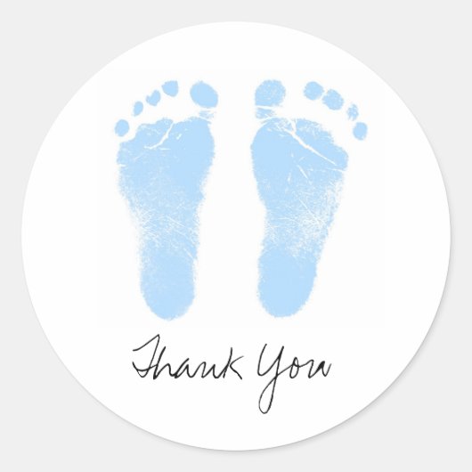 Zwart-wit Baby Footprints Ronde Sticker (Voorkant)