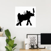 Zwart & Wit Baby Olifant Pop Kunst Poster (Thuiskantoor)