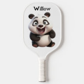 Zwart-wit Baby Panda Beer Modern Monogram Pickleball Paddle (Voorkant)