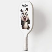Zwart-wit Baby Panda Beer Modern Monogram Pickleball Paddle (Links)