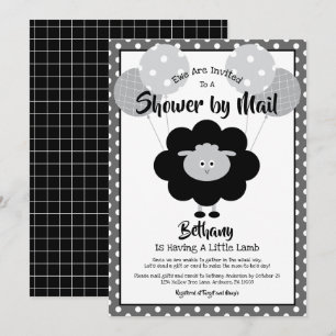 Zwart Wit Baby shower van Mail Lamb Chic Modern Kaart
