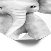 Zwart-Wit Babyprint met Safari Dieren Foto Afdruk (Hoek)