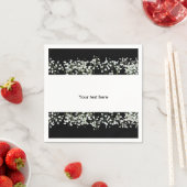 Zwart & Wit Baby's Adem Bloemen Trouwservetten Servetten (Insitu)