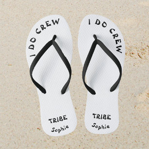 Zwart-wit Bachelorette Bride Tribe Naam Teenslippers