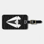 Zwart/wit Bagagelabel (Voorkant horizontaal)