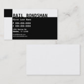 Zwart wit Bail Bondsman visitekaartjes (Voorkant / Achterkant)