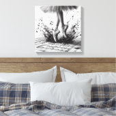 Zwart-wit ballet Slippers Stretched Canvas (Insitu (Slaapkamer))
