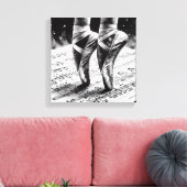 Zwart-wit ballet Slippers Stretched Canvas (Insitu (Woonkamer))