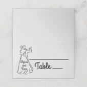 Zwart-wit Ballroom Dansers Bruiloft (Buitenkant ongevouwen)