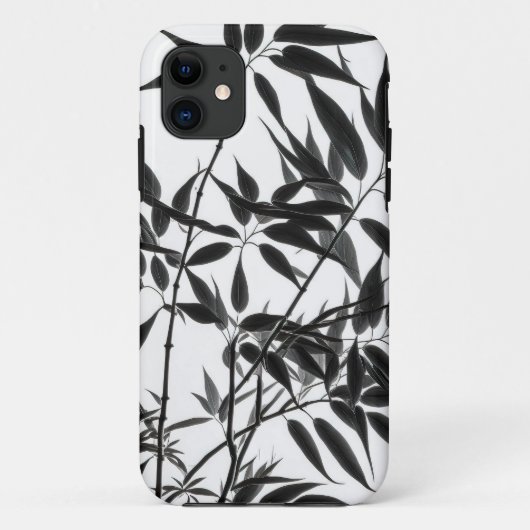 Zwart-wit Bamboe Plant Case-Mate iPhone Case (Achterkant)