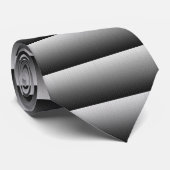 Zwart-wit bandenpatroon stropdas (Opgerold)