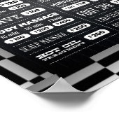 Zwart, wit barber menu poster (Hoek)