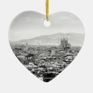 Zwart-wit Barcelona Keramisch Ornament