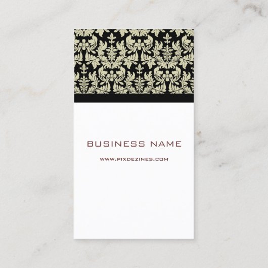 Zwart wit barokontwerp ~ ashbruine achtergrond visitekaartje (Achterkant)