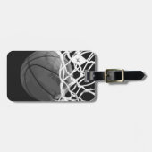 Zwart-wit basketbal Bagagelabels (Voorkant horizontaal)