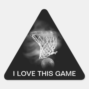 Zwart & Wit Basketbal Driehoek Sticker