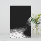 Zwart Wit Basketbal Kunst Briefpapier (Staand voorkant)