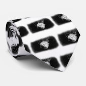 Zwart & Wit Basketbal Kunst Stropdas (Opgerold)
