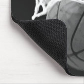 Zwart & Wit Basketbal Mousepad Muismat (Hoek)