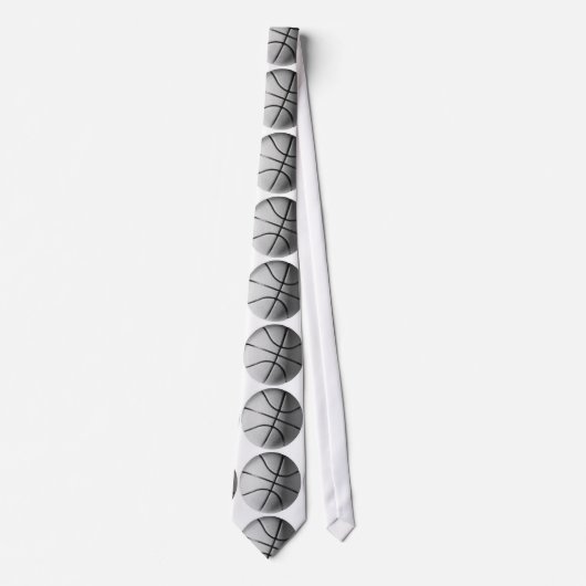 Zwart & Wit Basketbal Neckwear Stropdas (Voorkant)