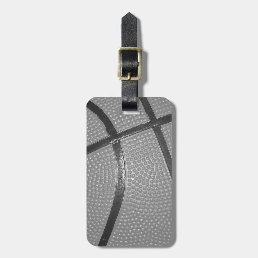 Zwart-wit Basketball Bagagelabel (Voorkant verticaal)
