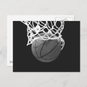 Zwart-wit Basketball Briefkaart (Voorkant / Achterkant)