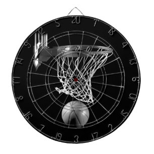 Zwart-wit Basketball Dartbord