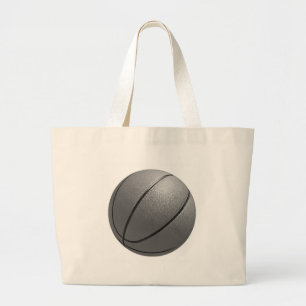 Zwart-wit Basketball Grote Tote Bag