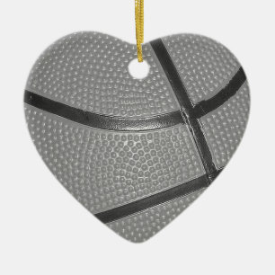 Zwart-wit Basketball Keramisch Ornament